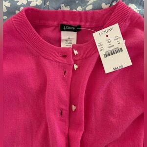 J Crew hot pink cardigan size M NWT